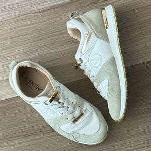 Valentino By Mario Valentino Cream and Gold Sneakers Perfect condition